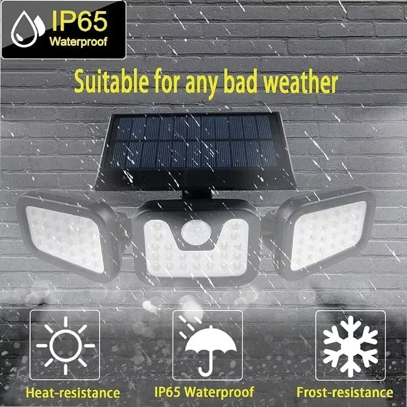 Led Solar Light Outdoor Motion Sensor Human Induction Adjustable Head Waterproof Solar S detail view