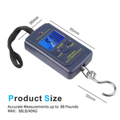 Portable Digital Hanging Scale | 0.01kg to 40kg LCD Luggage Weighing Scale close-up view