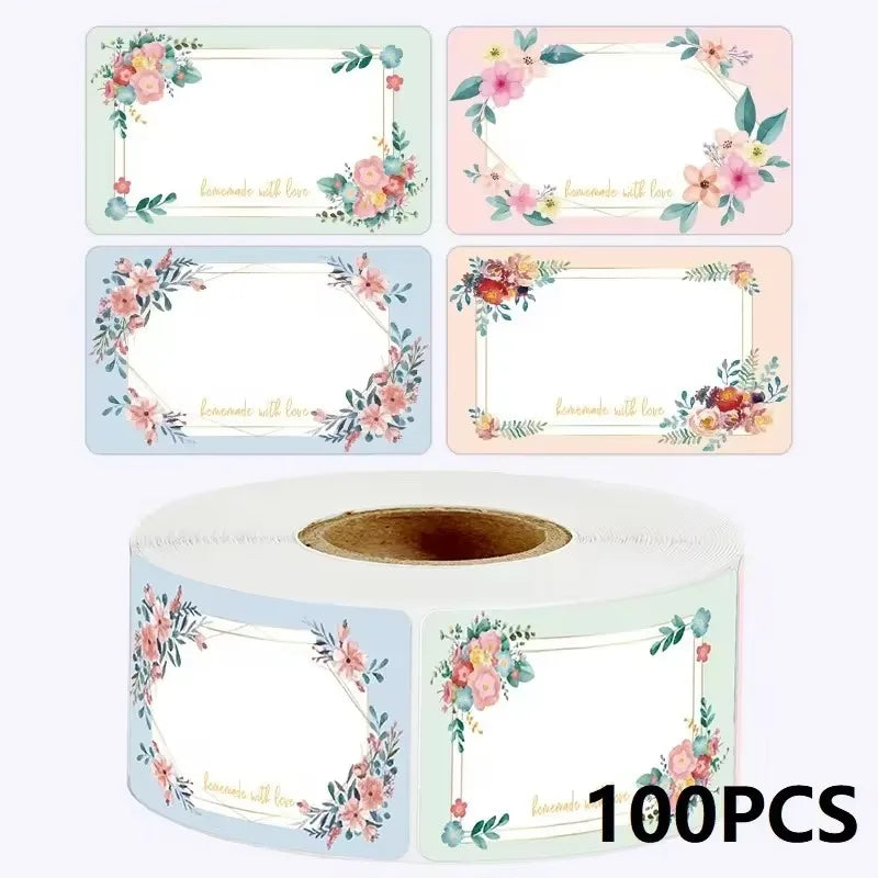 Sunflower Sticker Roll Pack | 50-250 Custom Name Labels for Home Organizing close-up view