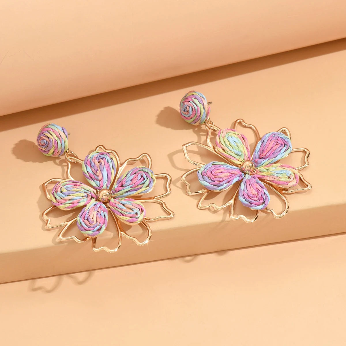 Bohemian Flower Drop Earrings | Handmade Summer Jewelry for Women detail view