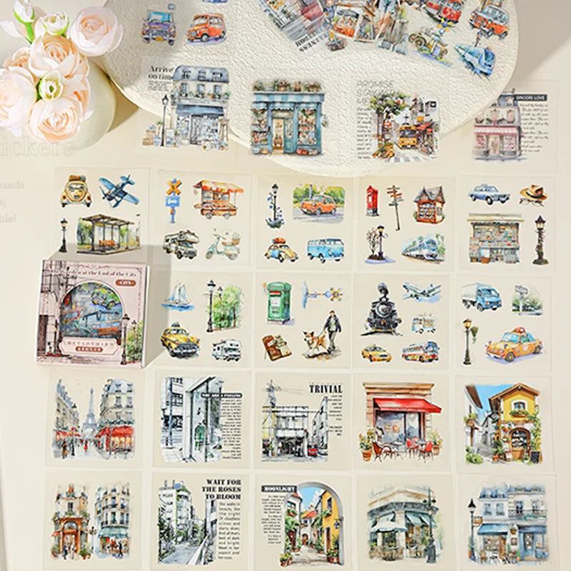 45pcs Garden at City End Series Sticker Set | Urban Landscape Decals for Journal Scra alternate view