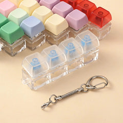 Keyboard Fidget Keychain 4 Keys Finger Button Anti-Stress Toy Mechanical Keycap