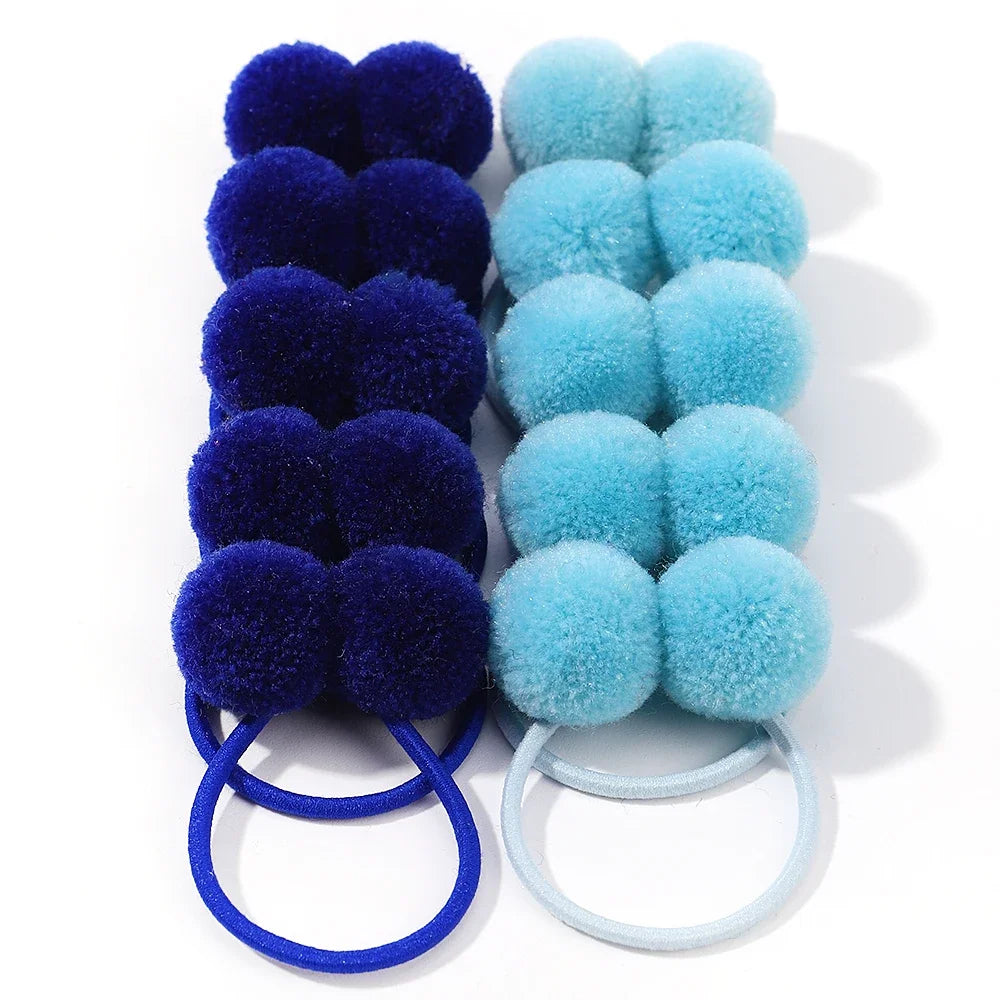 10Pcs/lot Grosgrain Ribbon Pigtail Hair Bows Elastic Hair Ties Hair Bands Holders Gir alternate view