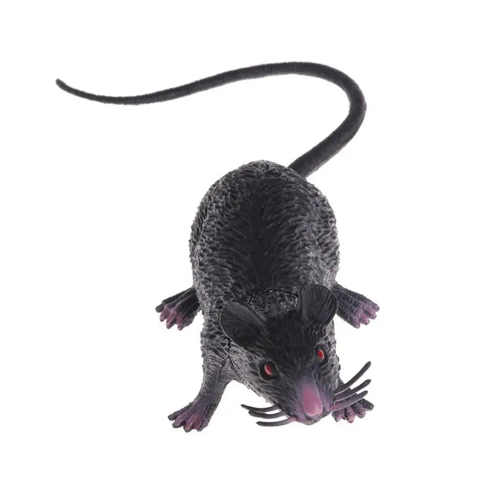 Fake Small Rat Lifelike Mouse Model Prop Scary Trick Prank Toy Horror Halloween Party close-up view