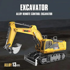 1/18 RC Alloy Spray Excavator Truck 17CH Engineering Vehicle Sound Lights 680 Degree R close-up view