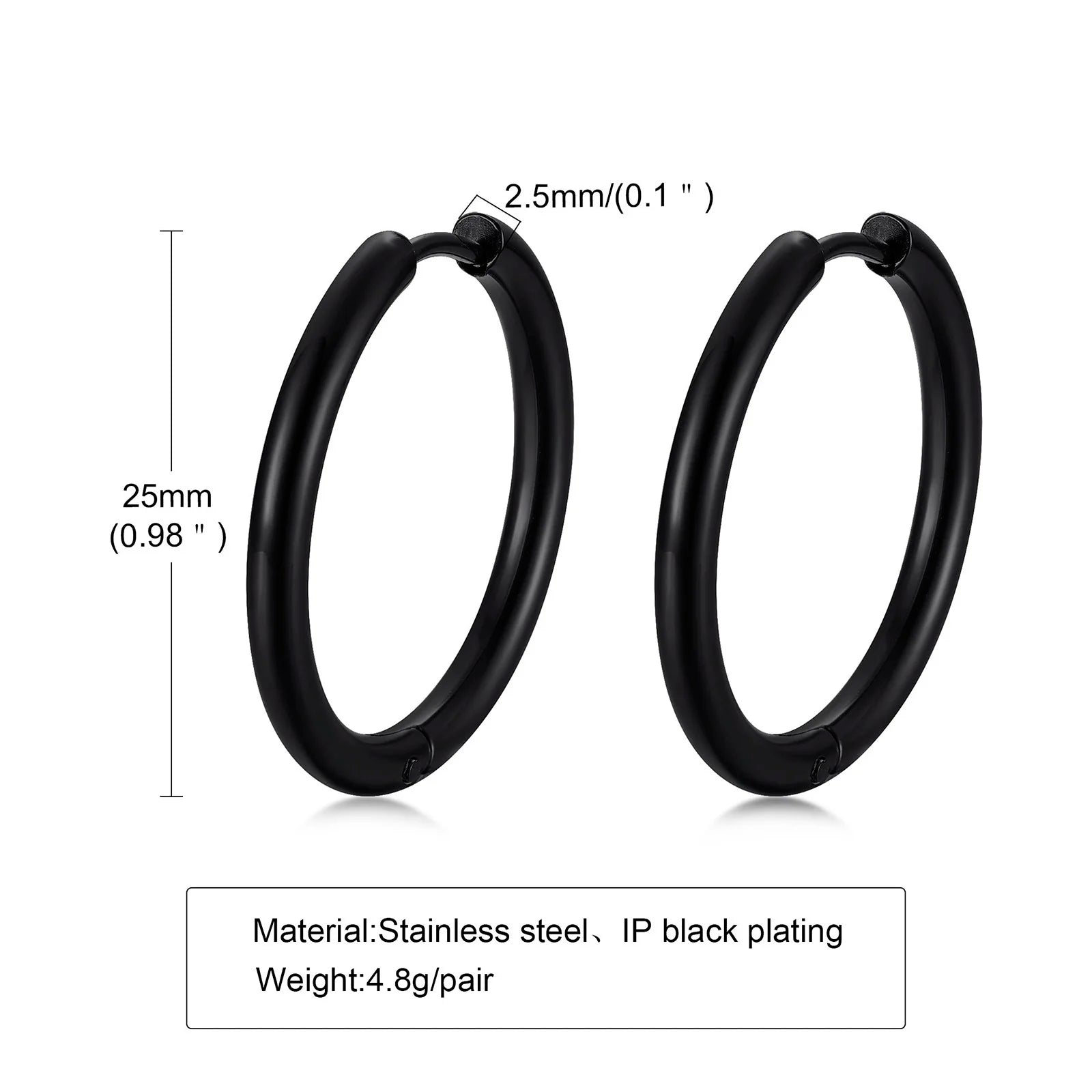 Classic Stainless Steel Hoop Earring for Men Boys | Anti Allergy Metal Huggies Earrin lifestyle view