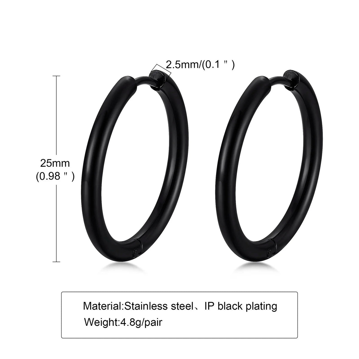 Classic Stainless Steel Hoop Earring for Men Boys | Anti Allergy Metal Huggies Earrin lifestyle view