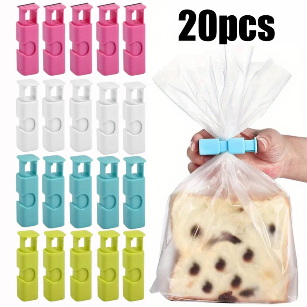 4/20pcs Food Sealing Clips Reusable Fresh Food Storage Tools Plastic Bag Sealer Clamp for Snack Bread Clip Home Kitchen Gadgets