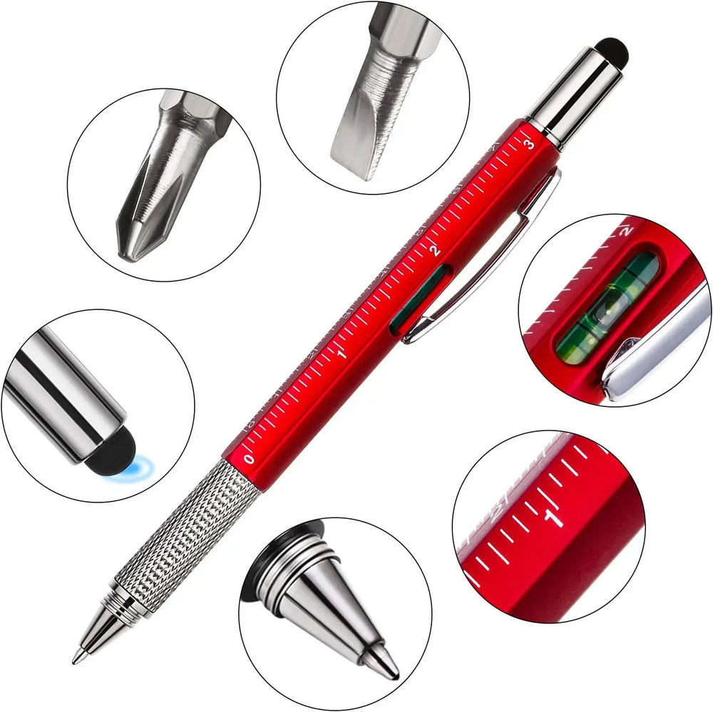 7 in 1 Multifunction Ballpoint Pen | EDC Hand Tool with Ruler Screwdriver Stylus Leve alternate view