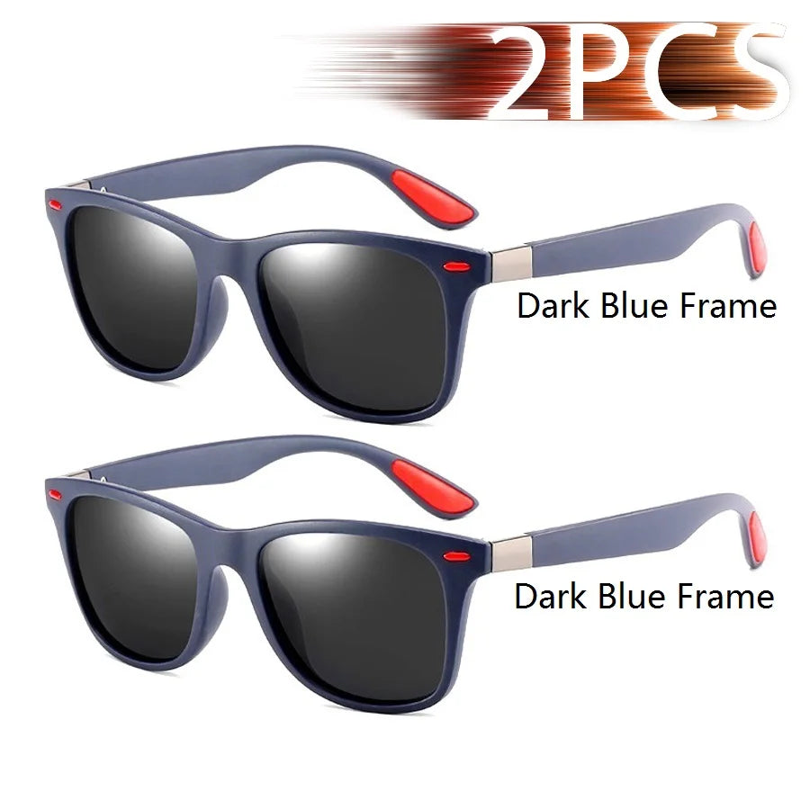 Square Unisex Driving Fishing Sunglasses Men Women Brand Designer Sun Glasses Anti-Gl lifestyle view