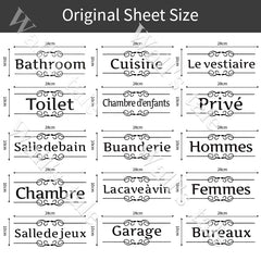 French Bathroom Toilet Sign Vinyl Sticker Decal | WC Entrance Sign Door Decal for France detail view