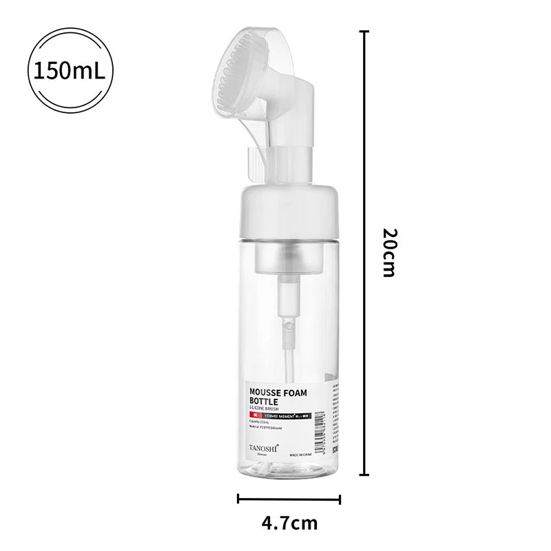 30ml 60ml 100ml 150ml Empty Foam Pump Bottle with Silicone Brush Head | Portable Face alternate view