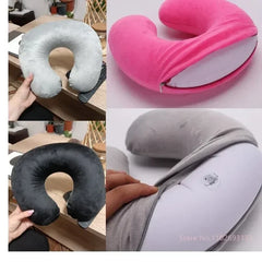 Inflatable Travel Neck Pillow | U-Shaped Support for Car, Plane, and Office detail view