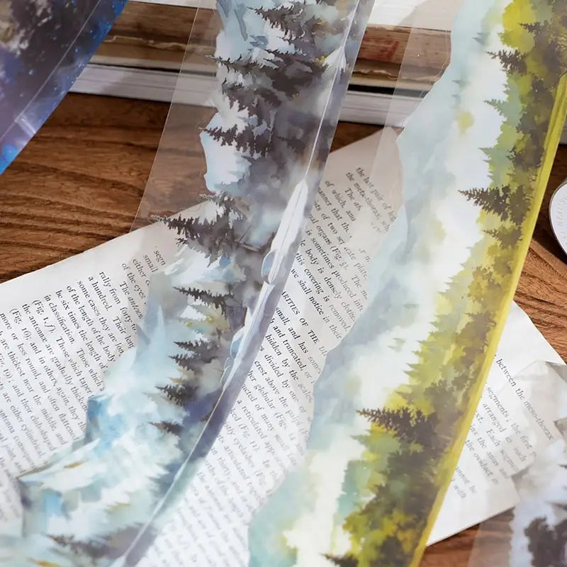 Natural Forest Tape Sticker | 4.5x200cm Scenery Decorative Masking Tape for Junk Jour lifestyle view