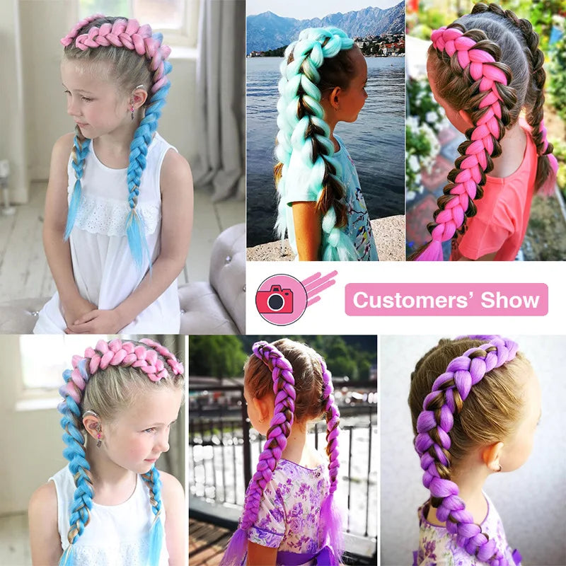 24Inch Synthetic Long Box Jumbo Braiding Hair Extensions Yaki Straight Texture for additional angle