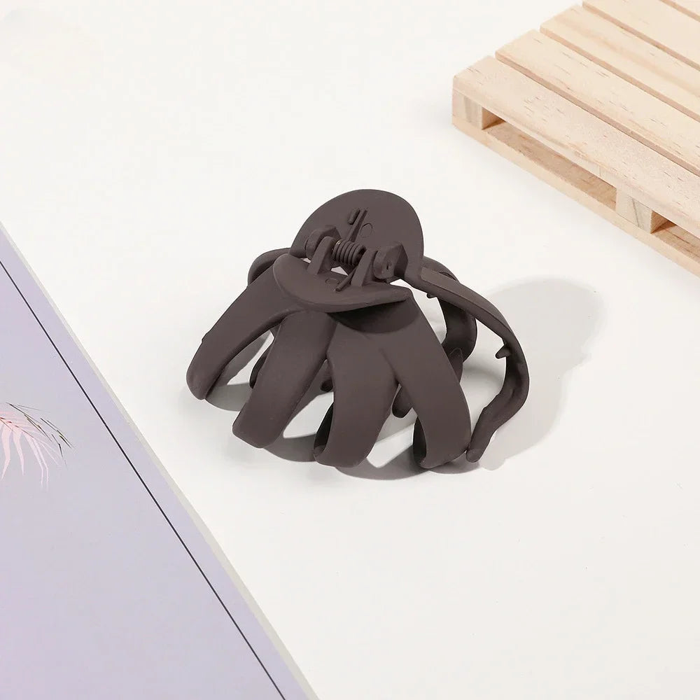 Frosted Octopus Hair Claw Solid Color Ponytail Clip Korean Simple Women Girls Non-Slip Shark Claw Irregular Hair Accessories