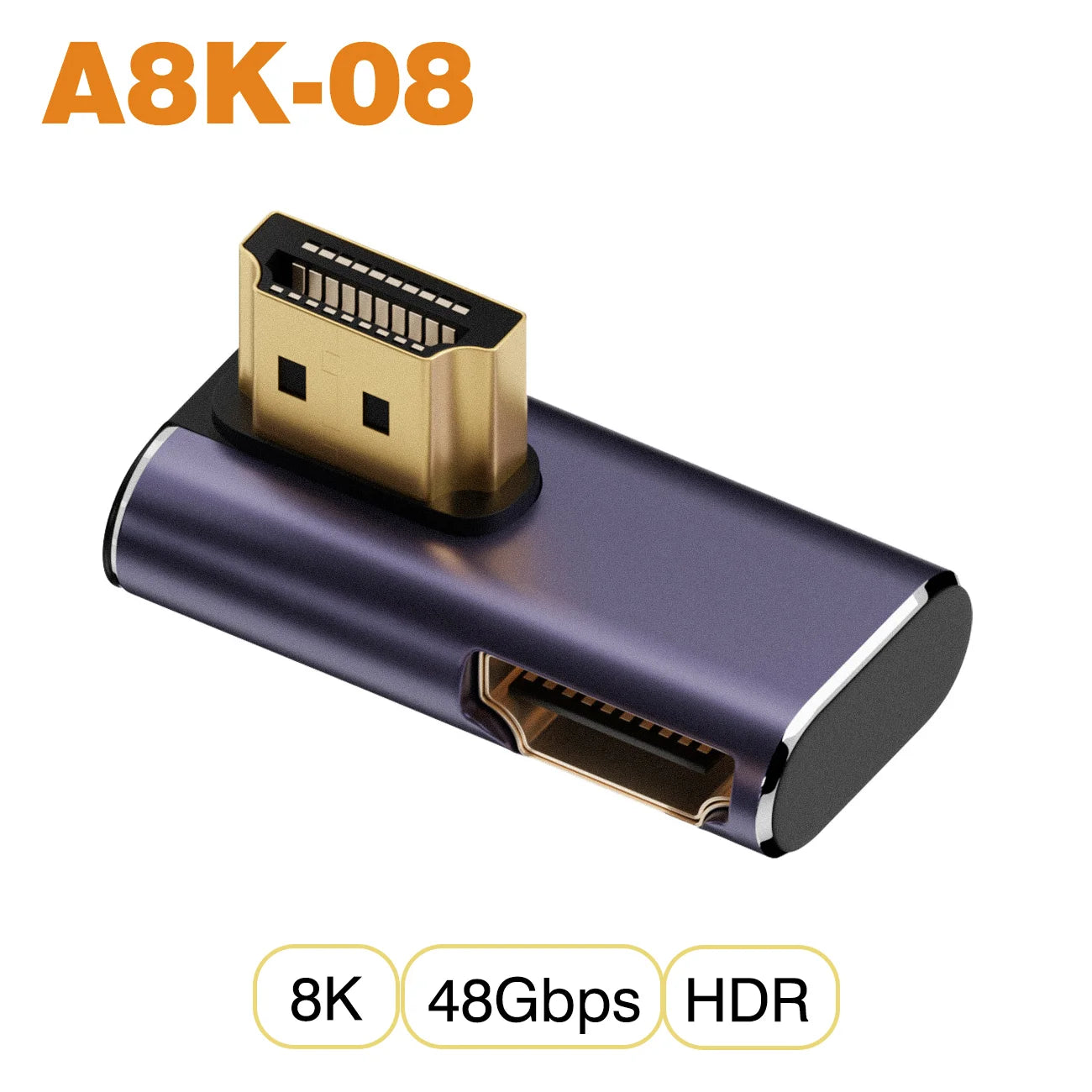 NNBILI HDMI 2.1 Adapter | 48Gbps 8K@60Hz Elbow and Straight Converter detail view