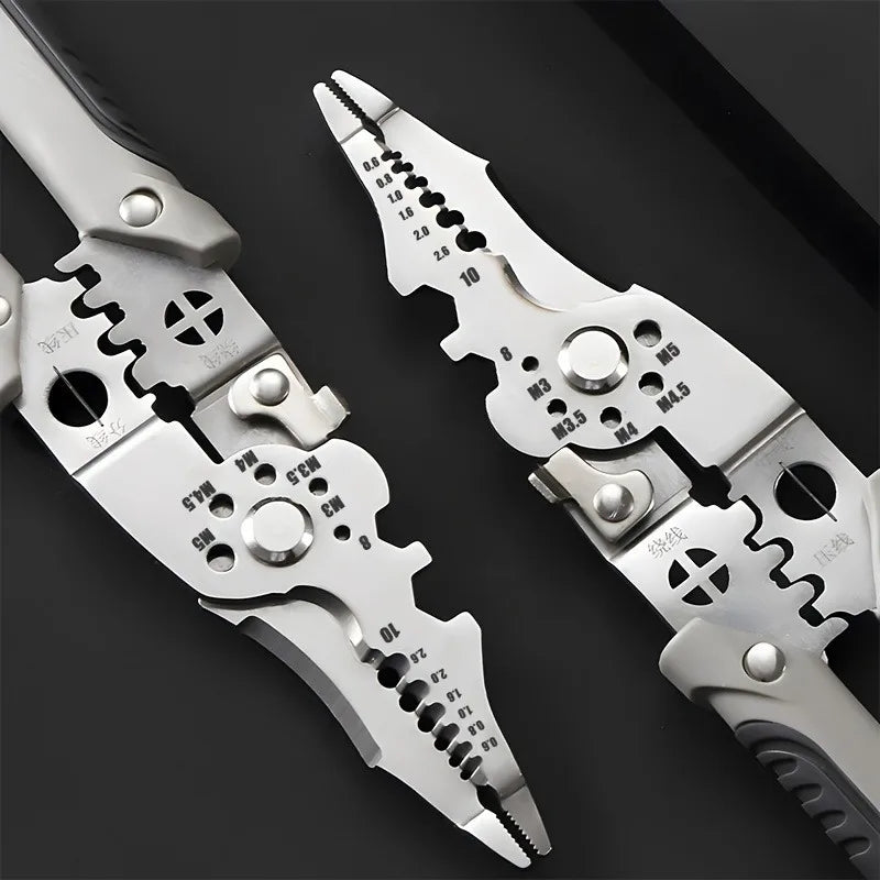6-in-1 Multifunctional Electrician Pliers | Wire Stripper, Cutter, and Crimper detail view