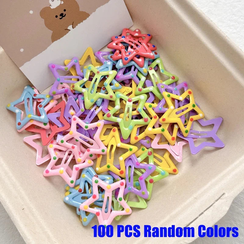 Mini Star Hair Clip Kids Colorful Metal Hair Clips Cute Y2K Hair Accessories for Wo additional angle