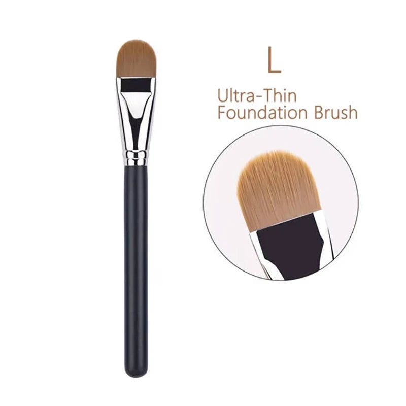 Flat Round Ultra-thin Foundation Concealer Makeup Brush | Professional Contour Liquid Cr detail view