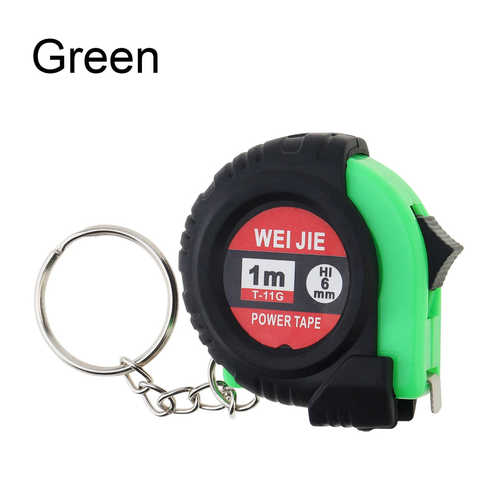 1pc/5pcs 3ft / 1m Green/Yellow Keychain Tape Measure for Quick Easy Measurements with Me detail view