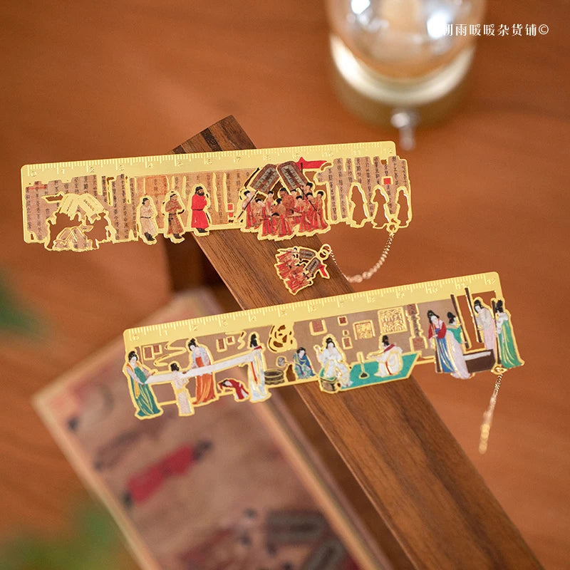 Chaoyu Ancient Style Famous Paintings Metal Bookmark Classical Chinese Style Book P additional angle