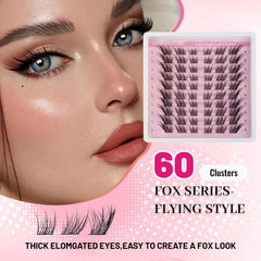 Natural Eyelash Clusters DIY 3D Cat Eye Lashes | C Curly Individual Lashes detail view