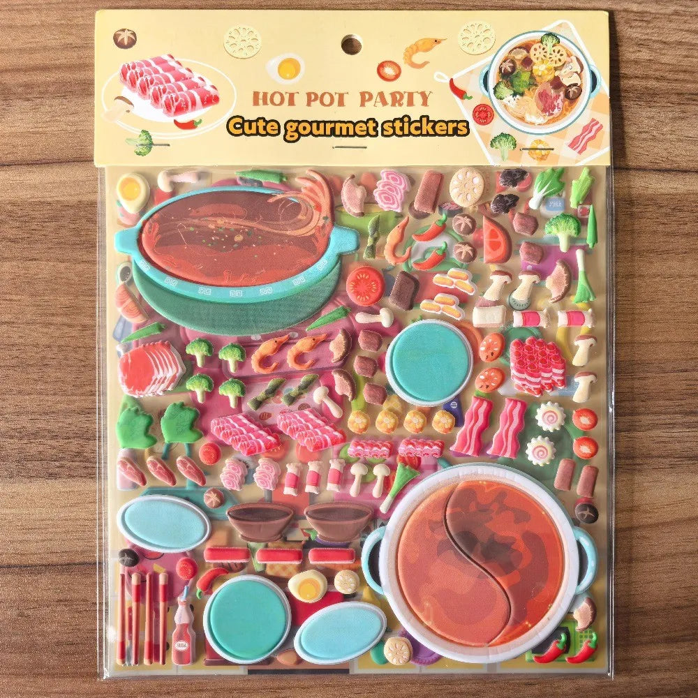 9 Styles Cute Double Layer 3D Foam Stickers | Alphabet, Cars, Food Cartoon for DIY No lifestyle view