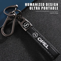 Opel Leather Keychain | Embroidered Car Emblem Key Ring