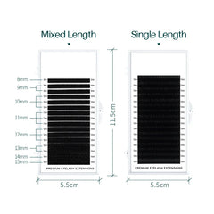 16 Row Faux Lash Synthetic Mink Individual Eyelash Extension | Professional Soft Natur close-up view