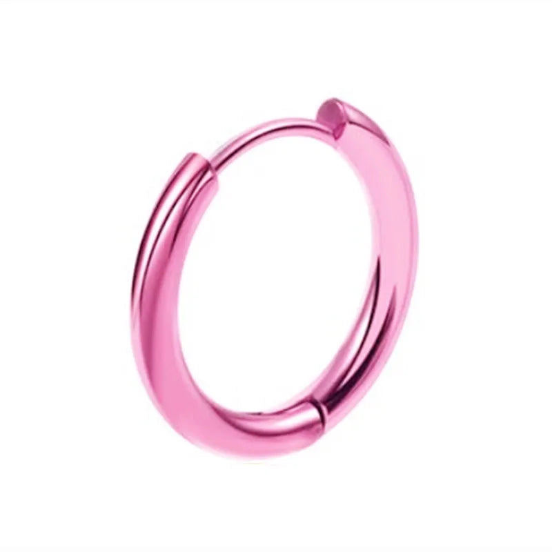 Stainless Steel Huggie Hoop Earrings | Unisex Cartilage Helix Tragus Jewelry detail view