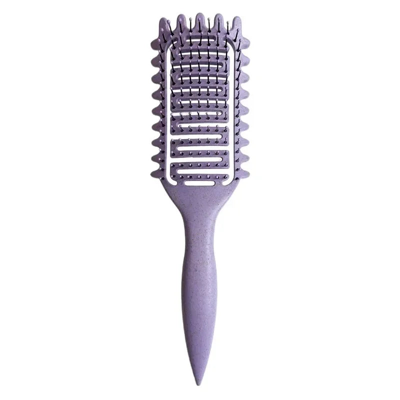 Curl Define Styling Brush Hollow Out Detangling Comb For Wet Dry Curly Hair Shaping Ba close-up view