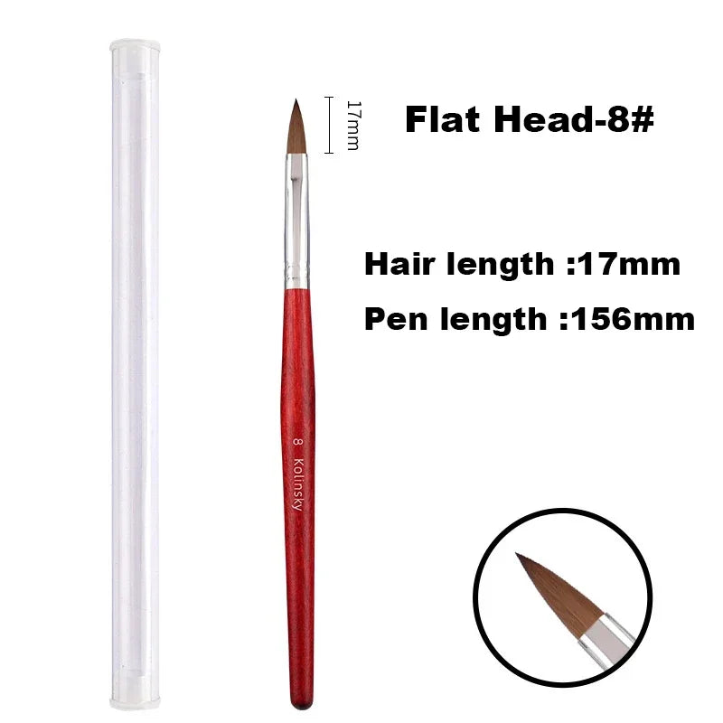Kolinsky Acrylic Nail Art Brush Wood Handle Nail Art Mink Brush Gel Builder Nail Tool alternate view