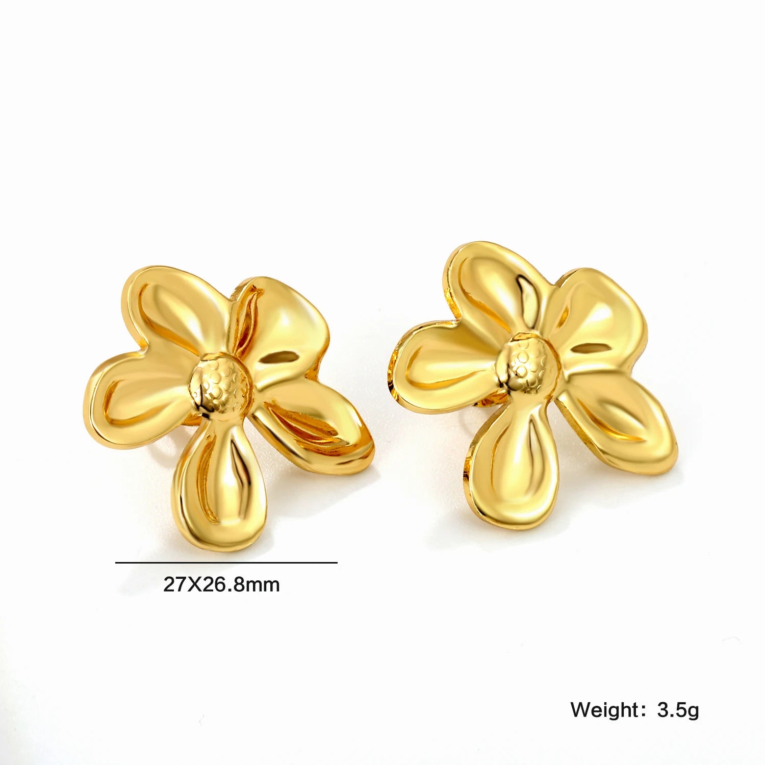 LUXUKISSKIDS Fairy Flower Earrings Stud | Gold-Plated Stainless Steel Piercing Jewelry f detail view