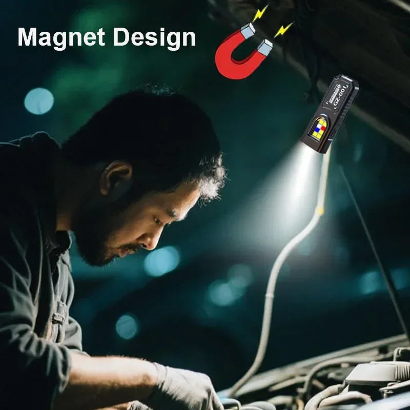 USB Rechargeable Magnetic Keychain Flashlight | 5 Light Modes Hands Free Headlamp detail view