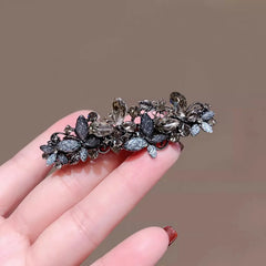 Elegant Glaze Crystal Butterfly Spring Clip Hairpin Fairy Women's Back of Head Half-tied Barrette France Style Hair Accessories