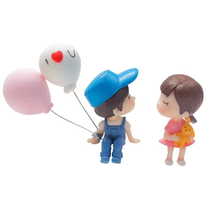 Cute Cartoon Couples Car Ornament Romantic Figurines Gifts lifestyle view