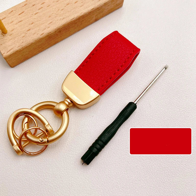 Luxury Suede Leather Flip Fur Keychain | Car Key Accessory detail view