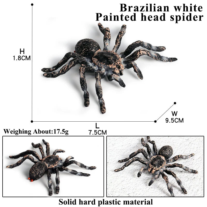 Oenux Insect Animals Model Spider Web Scorpion Bat Action Figures Figurine Miniature Cute Educational Kid Toy Halloween Gift