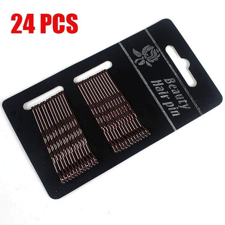 50Pcs Gold Hairpins for Women Hair Clip Lady Bobby Pins Black Invisible Wave Hairgrip Ba detail view