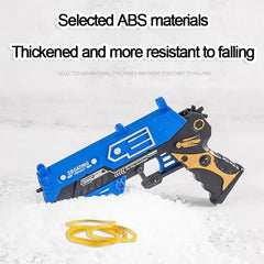 Continuous Fire Rubber Band Pistol | Foldable Toy Gun for Target Practice close-up view