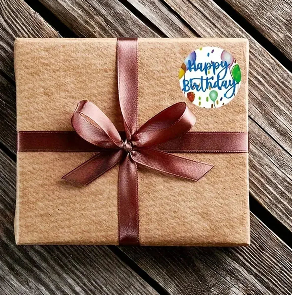Happy Birthday Roll Stickers | Fun Party Decals for Cards and Gifts close-up view