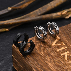 Stainless Steel Small Hoop Earrings for Men | Hypoallergenic Huggies close-up view