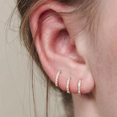 2Pcs Rainbow Little Huggies Stainless Steel Hoop Earrings Girl Tiny Rings Cartilage Sm close-up view