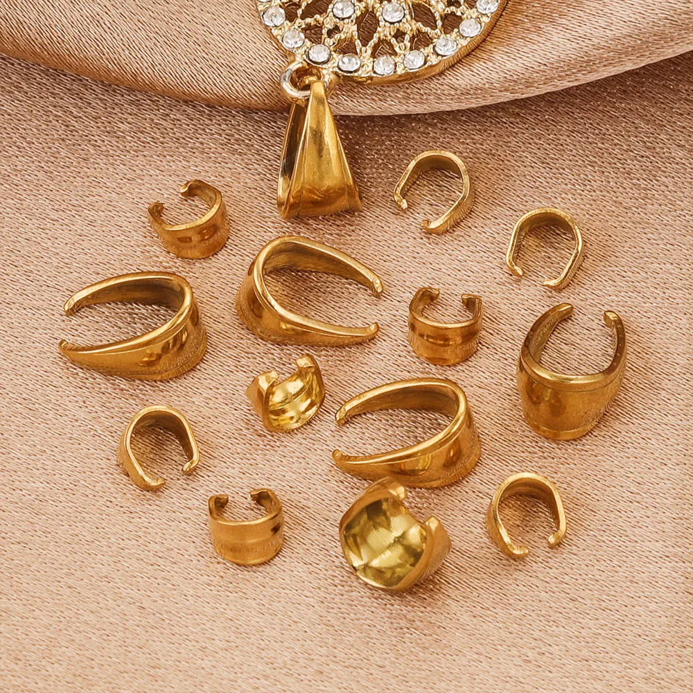 20/50pcs Stainless Steel Gold-plated Melon Clasps Glossy Jewelry Connector for DIY additional angle