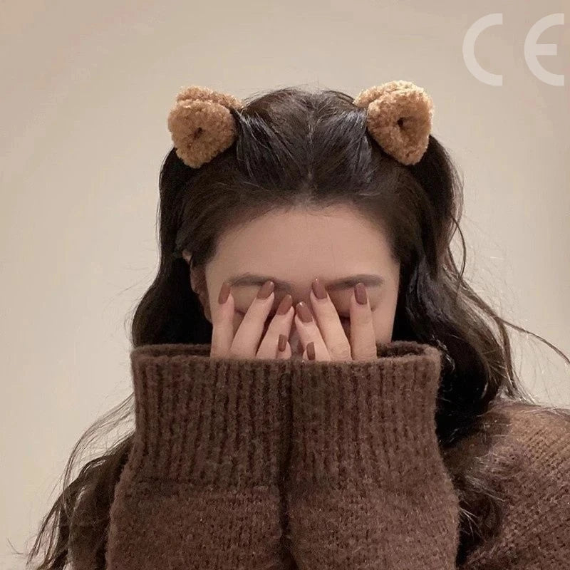 Ears Shape Hair Clips Women Sweet Beige Duck Beak Clip Hairpin Girls Headwear Hair alternate view