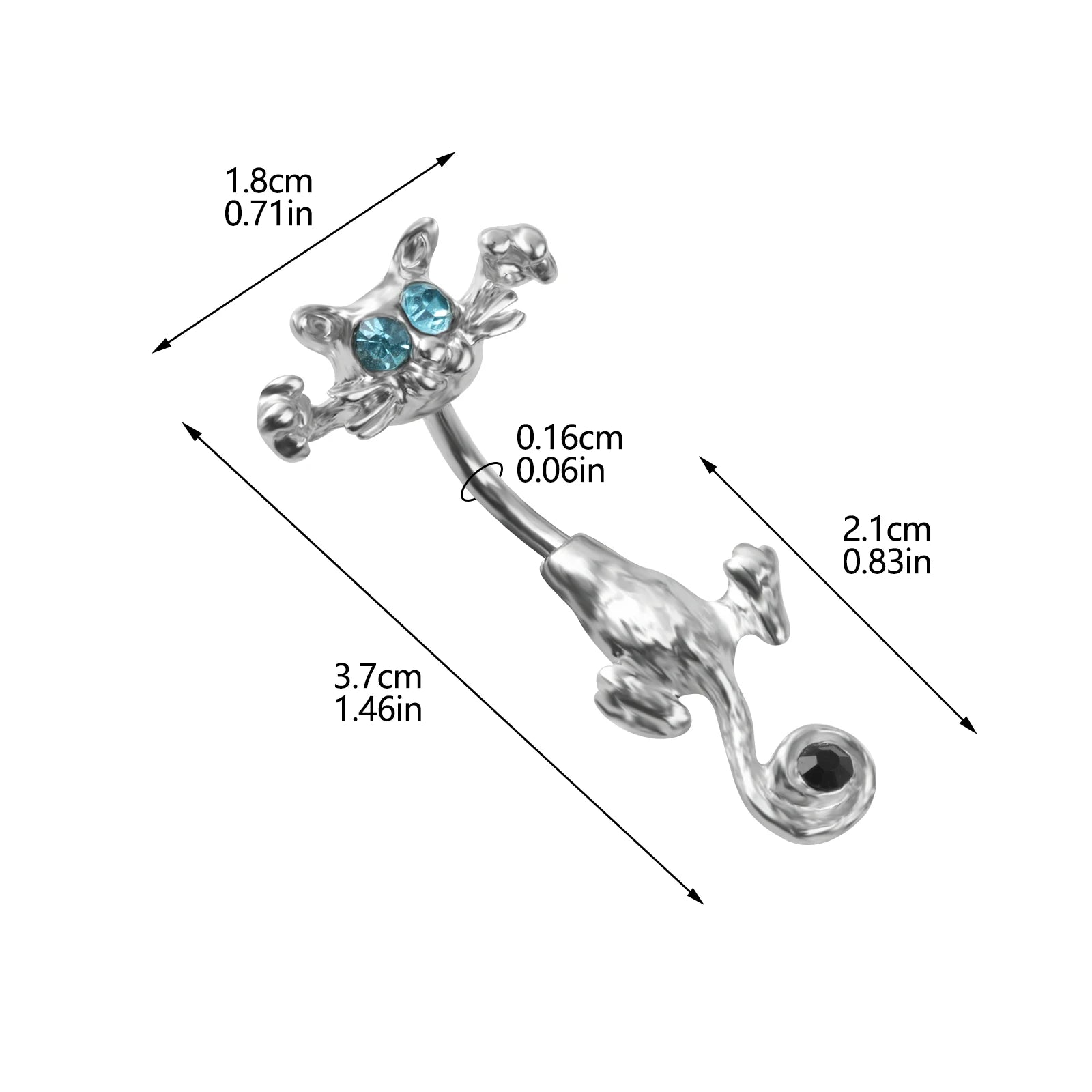 1PC Creativity Belly Button Ring Navel Piercing Ring 316L Surgical Steel Piercing C additional angle