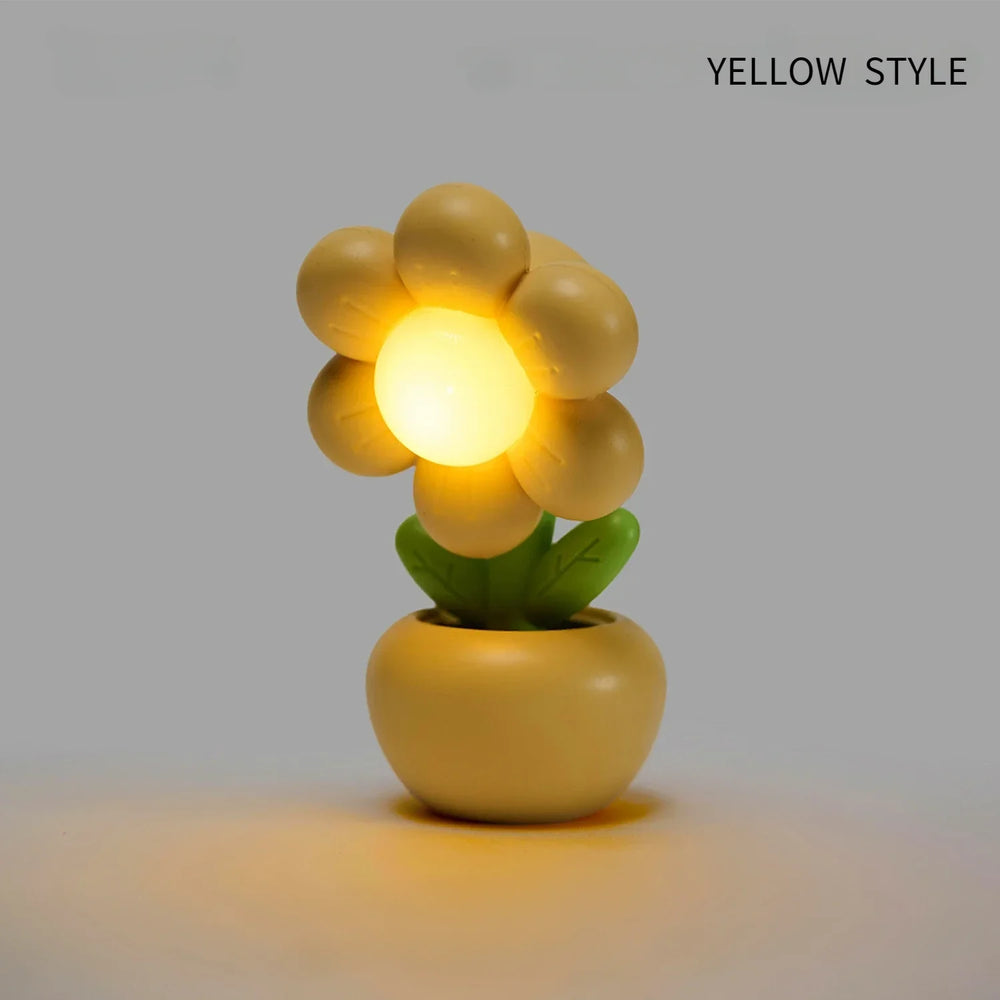 Mini LED Flower Night Light | Cute Table Lamp for Kids Bedroom detail view