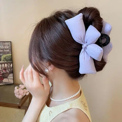 Women 3D Bow Princess Hairpin Cute Sweet Style Back Head Hair Clip for Girls Christmas Gift New Year Party Hair Accessory