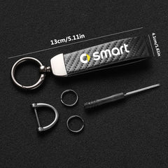 Carbon Fiber Style Keychain | Smart EQ Fortwo Key Ring detail view